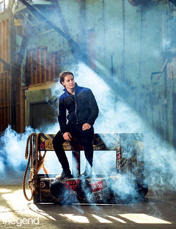 Jacket by Dior Homme, jeans by D’Squared, t-shirt by For Richer or Poorer, boots by Wolf & Shepherd
